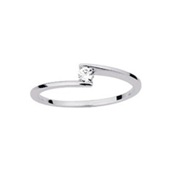 Solitaire diamant 0.08ct Or Blanc 750