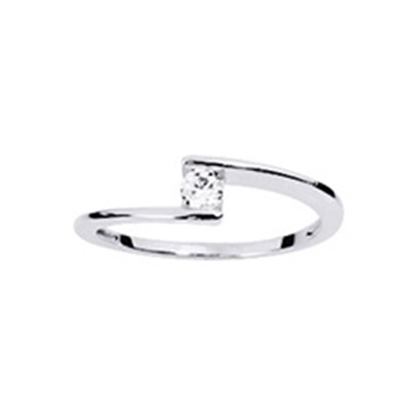 Solitaire diamant 0.14ct Or Blanc 750