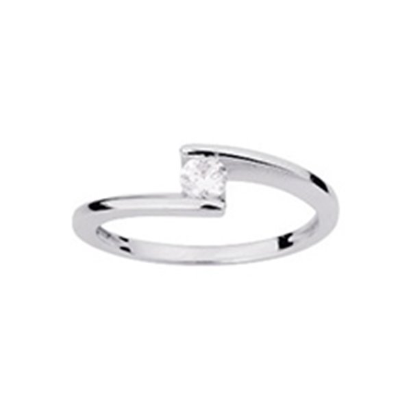 Solitaire diamant 0.18ct Or Blanc 750