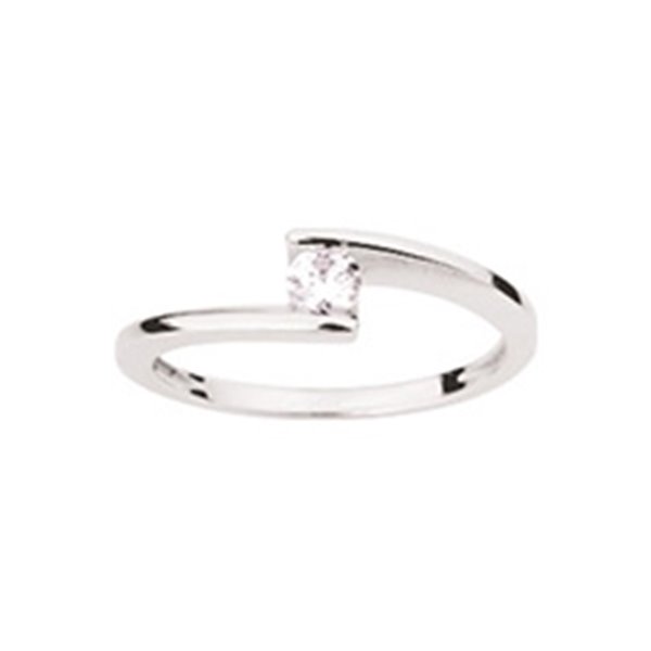 Solitaire diamant 0.18ct Or Blanc 750