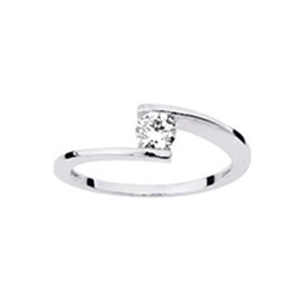 Solitaire diamant 0.23ct Or Blanc 750