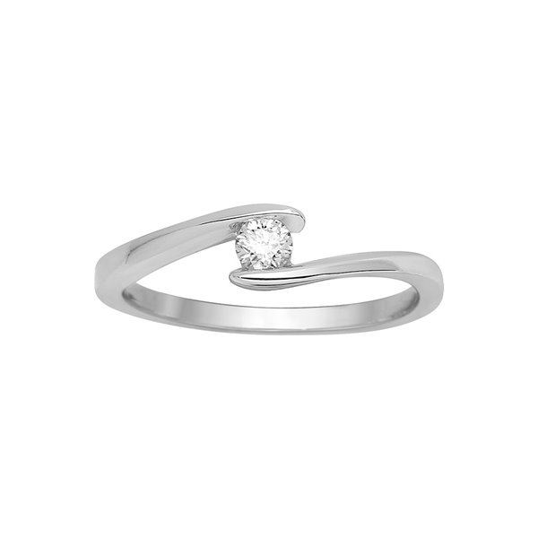 Solitaire diamant 0.14ct Or Blanc 750