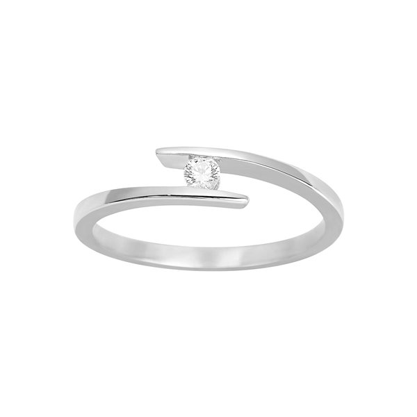 Solitaire diamant 0.08ct Or Blanc 750