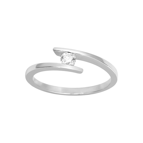 Solitaire diamant 0.14ct Or Blanc 750