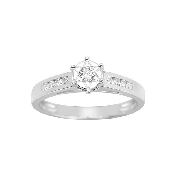 Solitaire diamant 0.19ct Or Blanc 750