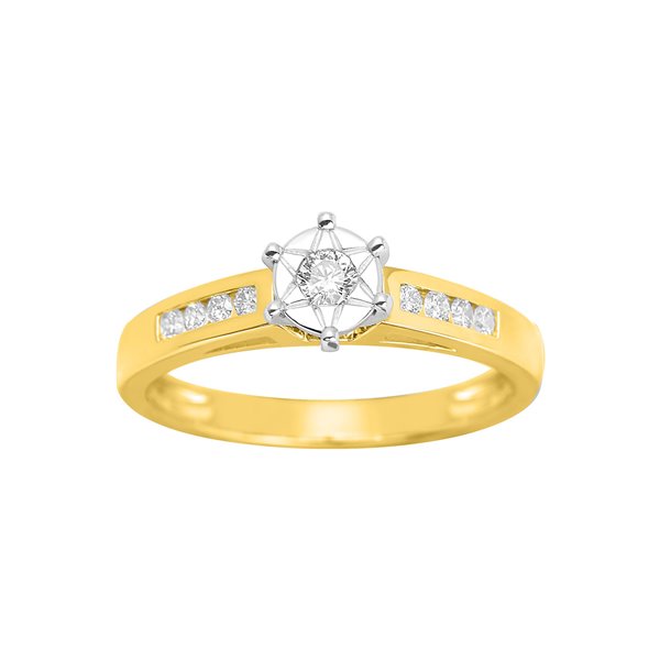 Solitaire diamant 0.19ct Or Jaune 750