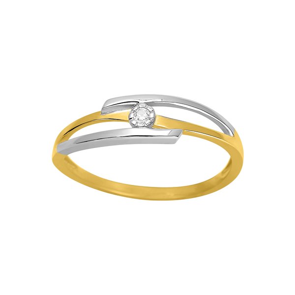 Solitaire diamant 0.02ct Or Jaune et blanc Or 750