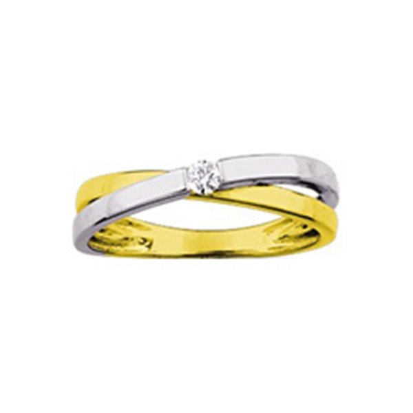 Solitaire diamant 0.06ct Or Jaune et blanc Or 750