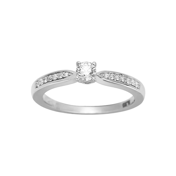 Solitaire diamant 0.28ct Or Blanc 750