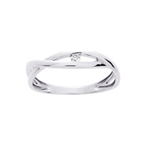 Solitaire diamant 0.03ct Or Blanc 750