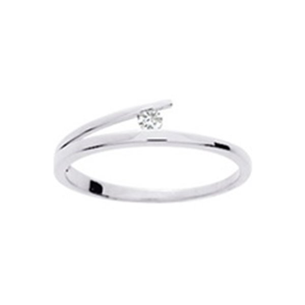 Solitaire diamant 0.05ct Or Blanc 750