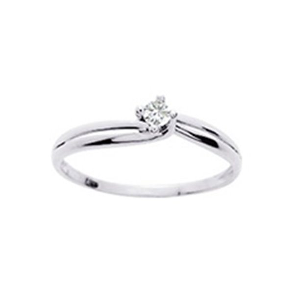 Solitaire diamant 0.07ct Or Blanc 750