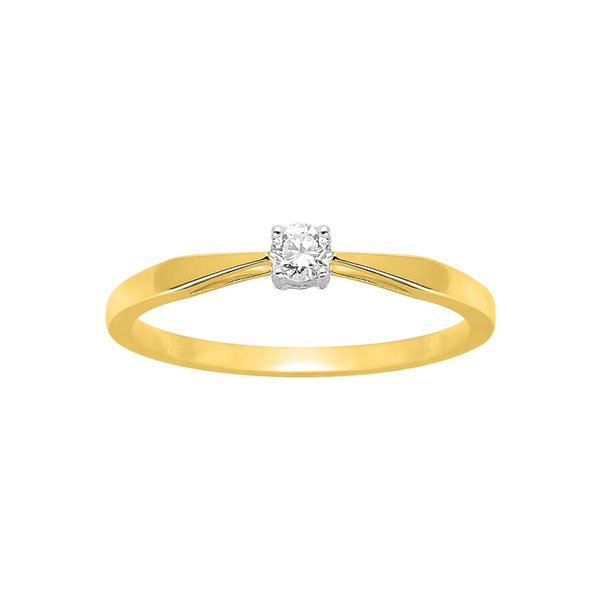 Solitaire diamant 0.10ct Or Jaune 750