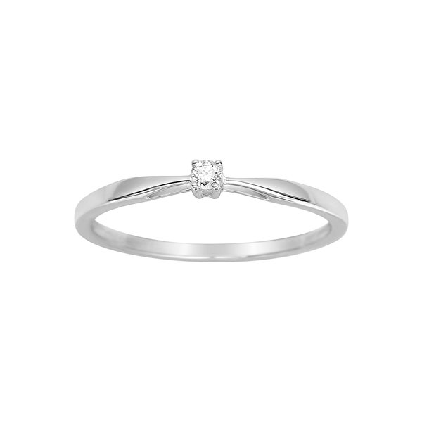 Solitaire diamant 0.04ct Or Blanc 750