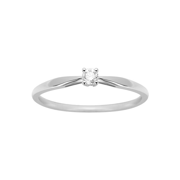 Solitaire diamant 0.08ct Or Blanc 750