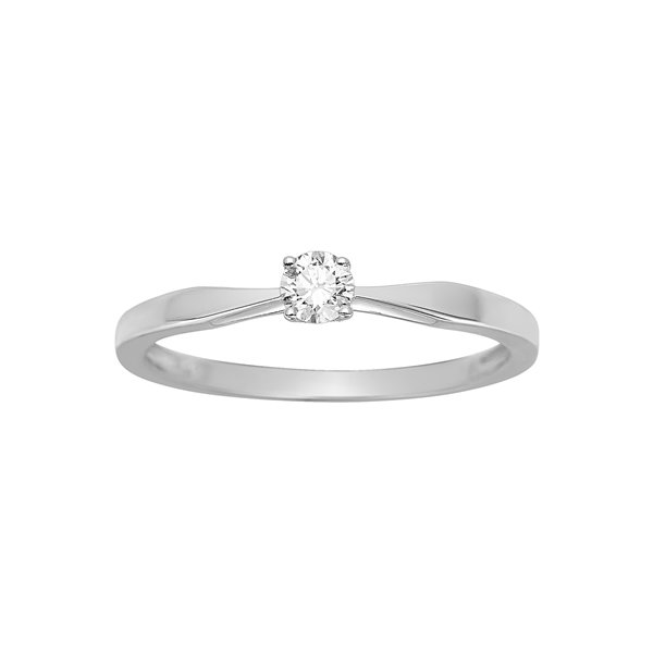 Solitaire diamant 0.14ct Or Blanc 750