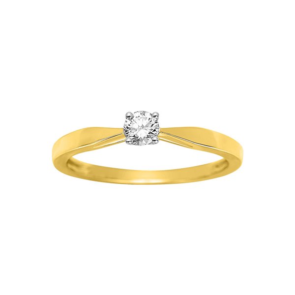 Solitaire diamant 0.18ct Or Jaune 750