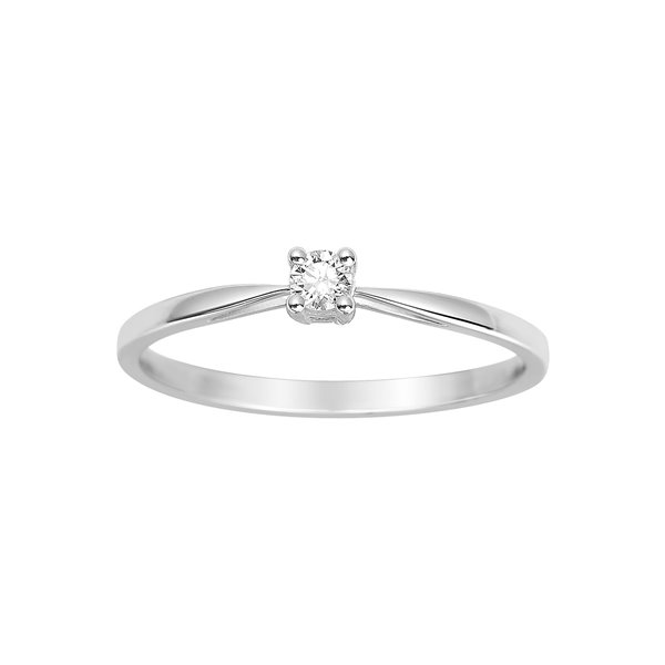 Solitaire diamant 0.08ct Or Blanc 750