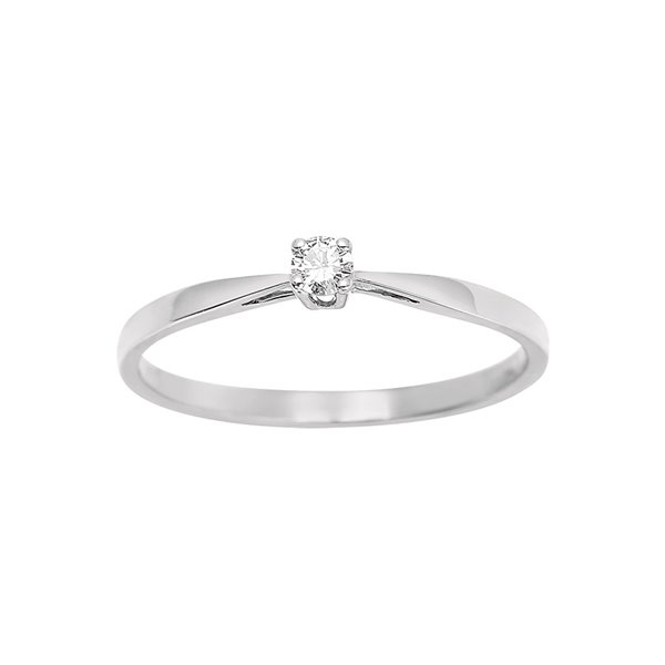 Solitaire diamant 0.08ct Or Blanc 750