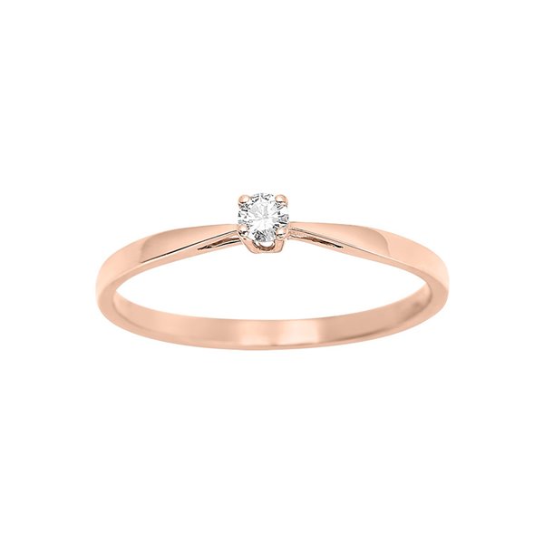 Solitaire diamant 0.08ct Or Rose 750