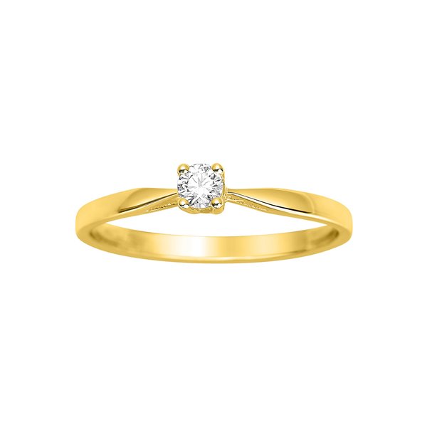 Solitaire diamant 0.10ct Or Jaune 750