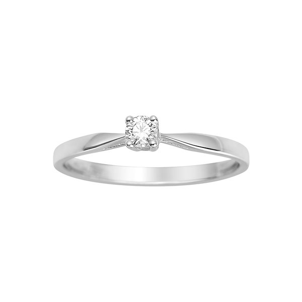 Solitaire diamant 0.10ct Or Blanc 750