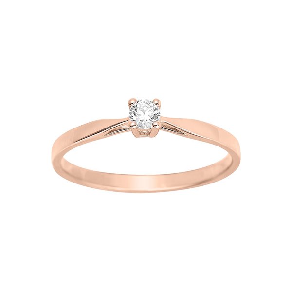 Solitaire diamant 0.10ct Or Rose 750