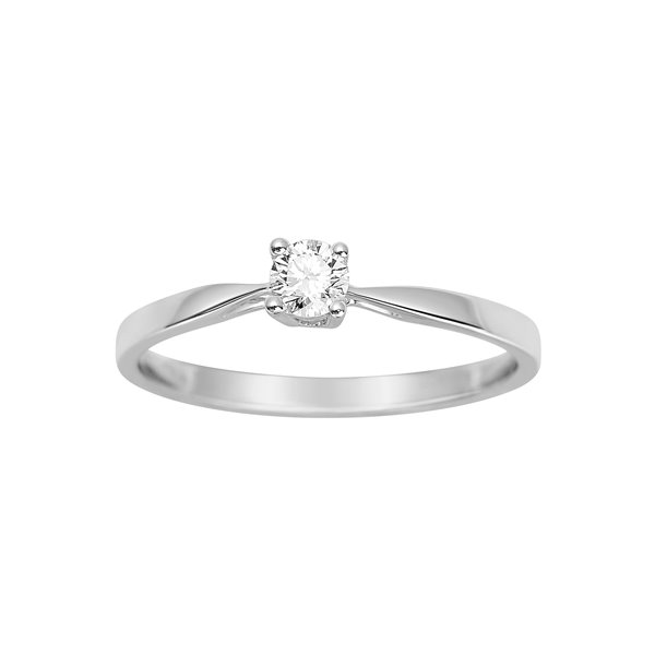 Solitaire diamant 0.14ct Or Blanc 750