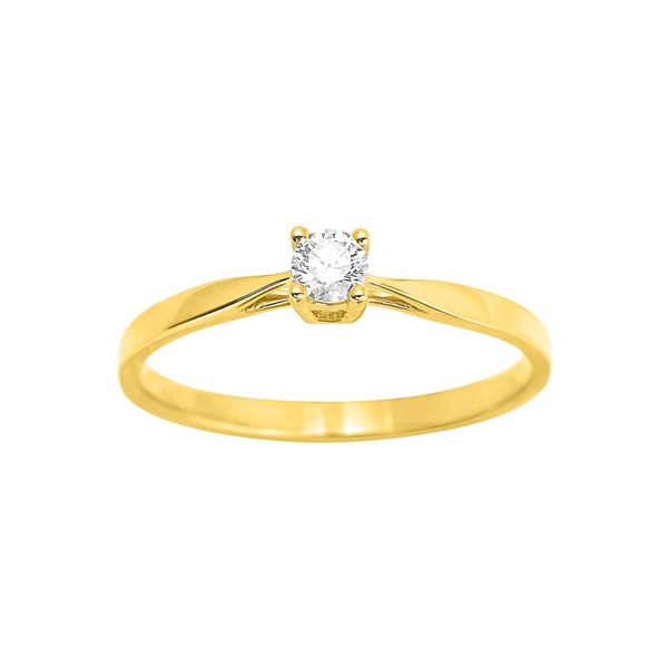 Solitaire diamant 0.14ct Or Jaune 750