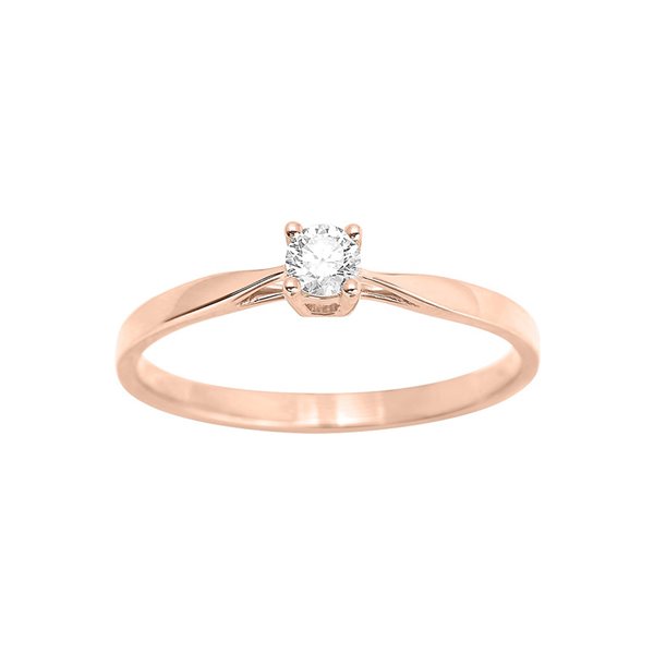 Solitaire diamant 0.14ct Or Rose 750