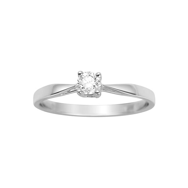 Solitaire diamant 0.18ct Or Blanc 750