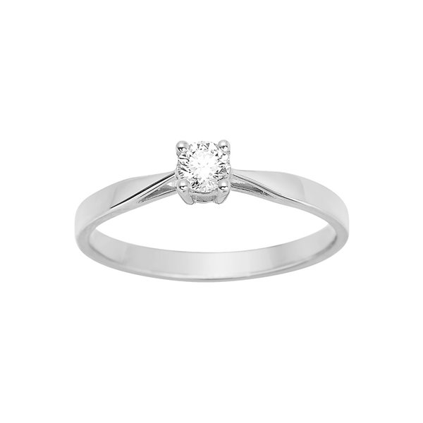 Solitaire diamant 0.18ct Or Blanc 750