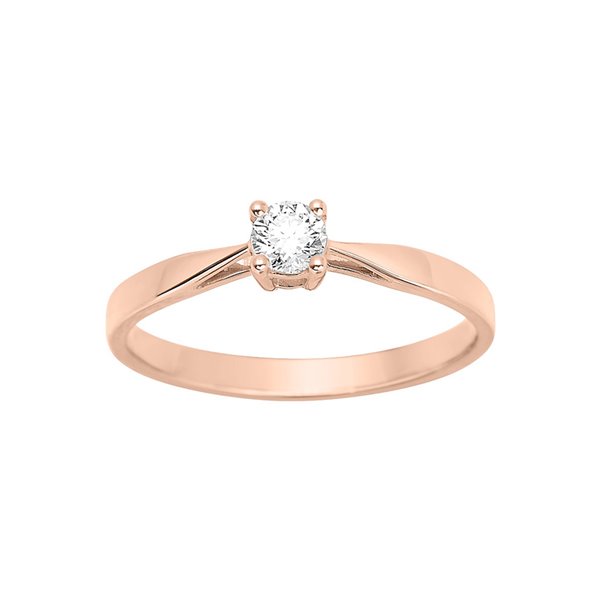 Solitaire diamant 0.18ct Or Rose 750