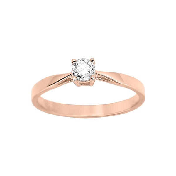 Solitaire diamant 0.23ct Or Rose 750