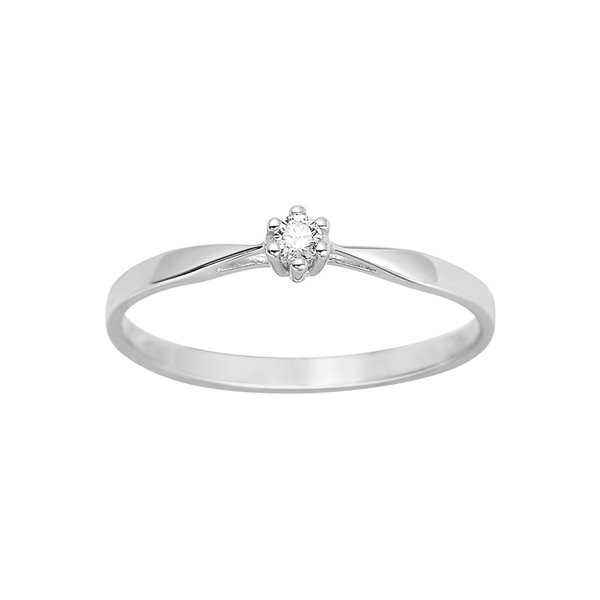 Solitaire diamant 0.04ct Or Blanc 750