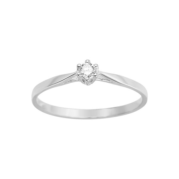 Solitaire diamant 0.08ct Or Blanc 750