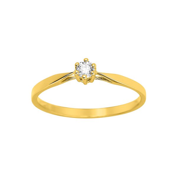 Solitaire diamant 0.10ct Or Jaune 750