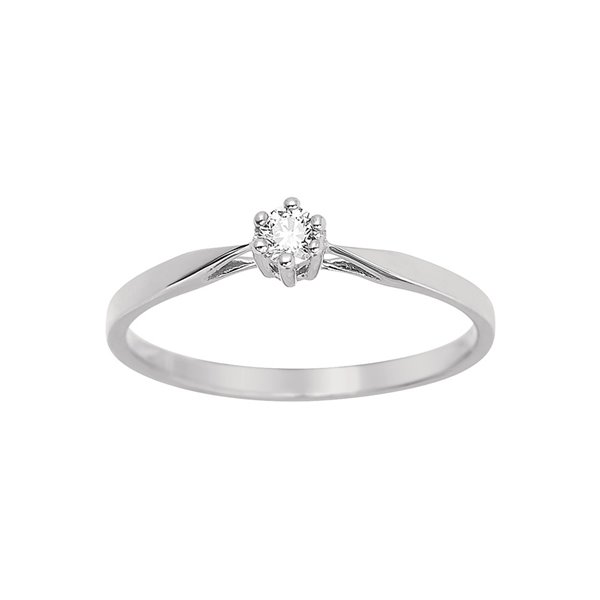 Solitaire diamant 0.10ct Or Blanc 750