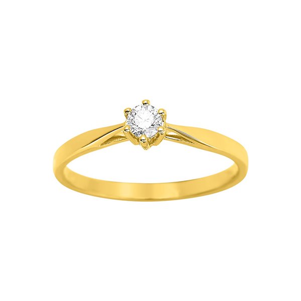 Solitaire diamant 0.14ct Or Jaune 750