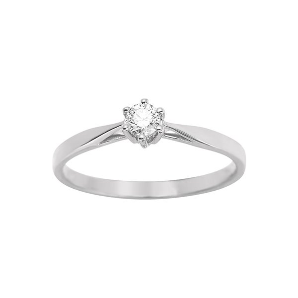 Solitaire diamant 0.14ct Or Blanc 750