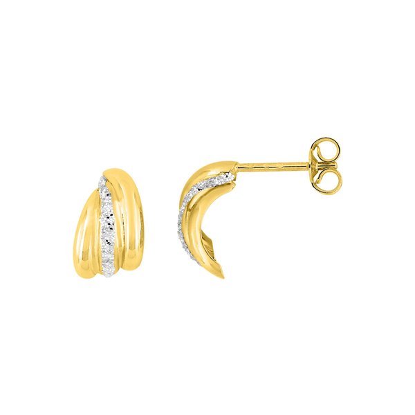 Boucles d'oreilles demi-créoles Or Jaune 375 glitter