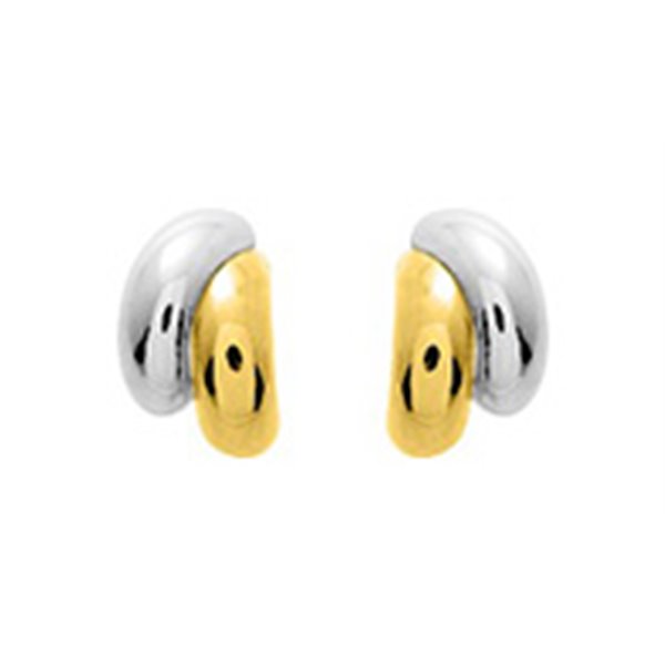 Boucles d'oreilles créoles Or Jaune et blanc Or 750