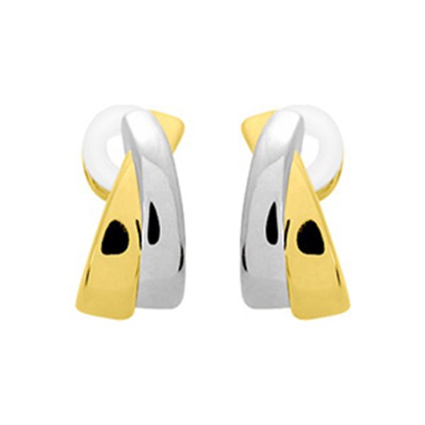 Boucles d'oreilles créoles électroformées Or Jaune 750 rhodiée