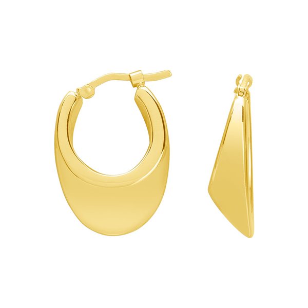 Boucles d'oreilles créoles électroformées Or Jaune 750