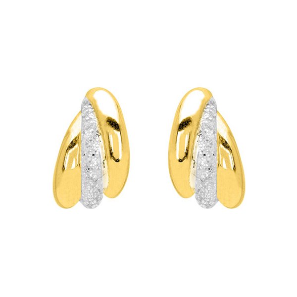 Boucles d'oreilles demi-créoles Or Jaune 750 glitter