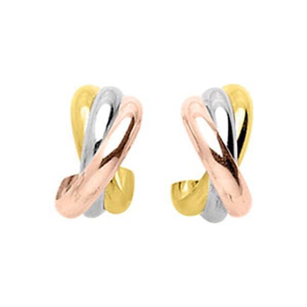 Boucles d'oreilles créoles Or Jaune et blanc Or 750