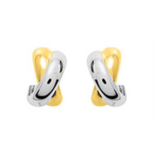 Boucles d'oreilles créoles Or Jaune et blanc Or 750