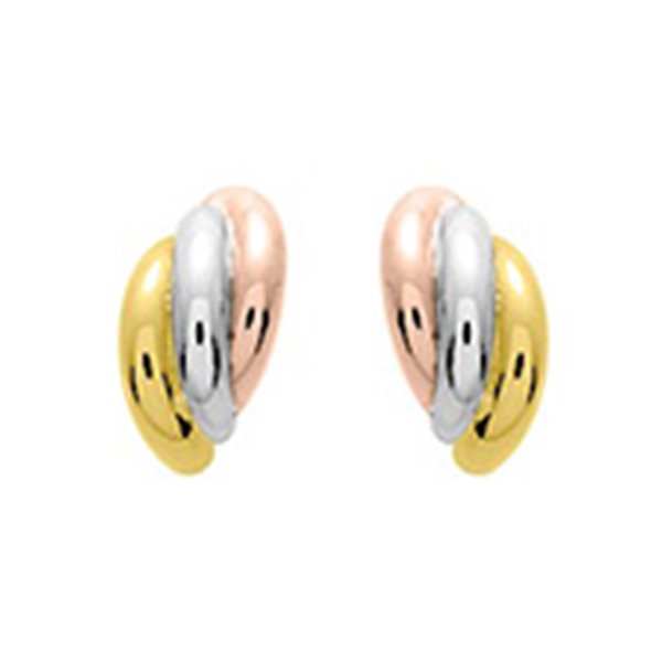 Boucles d'oreilles créoles Or Jaune et Blanc Or 750