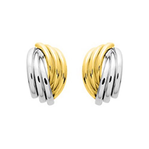 Boucles d'oreilles créoles Or Jaune et blanc Or 750