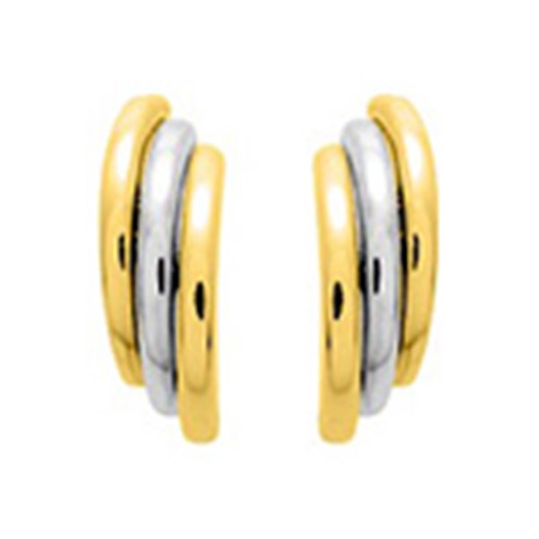 Boucles d'oreilles créoles Or Jaune et blanc Or 750